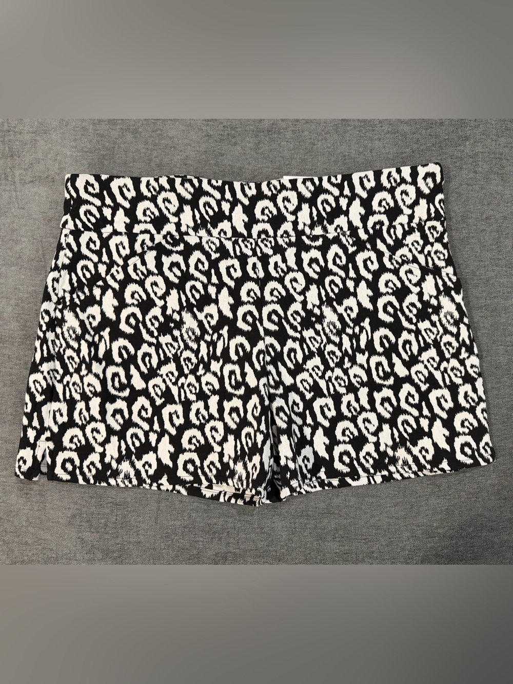 George Black & White Animal-Print Athletic Shorts